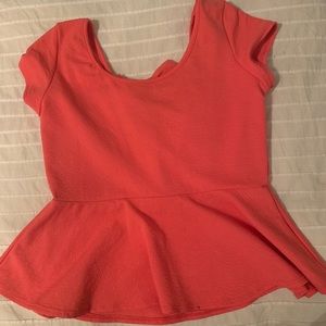 Peach Shirt w/ Ruffle and Bow
